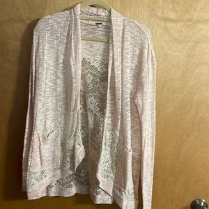 Mauve cream lace cardigan